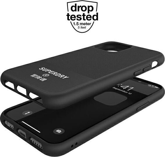 Supcase SuperDry Molded Canvas maciņš, piemērots iPhone 11 Pro melns cena un informācija | Telefonu vāciņi, maciņi | 220.lv