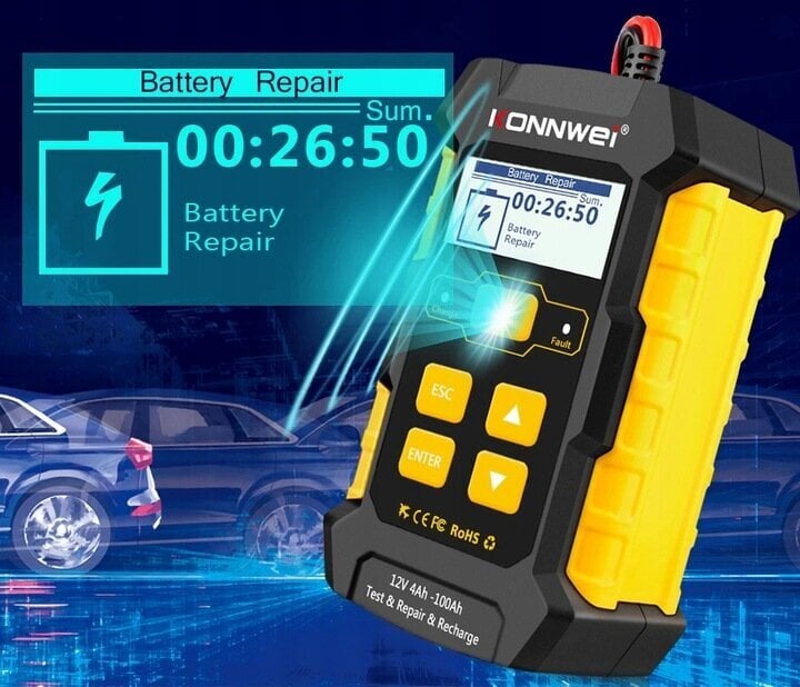 Testera mērītājs un akumulatora lādētājs Konnwei cena un informācija | Akumulatoru lādētāji | 220.lv