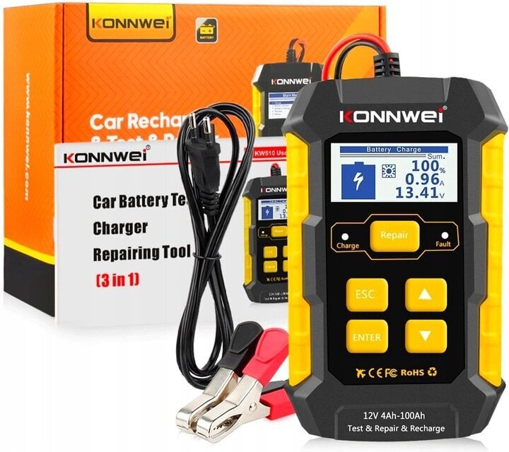 Testera mērītājs un akumulatora lādētājs Konnwei цена и информация | Akumulatoru lādētāji | 220.lv