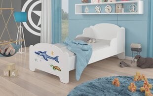 Gulta ADRK Furniture Amadis Sea Animals, balta cena un informācija | Bērnu gultas | 220.lv