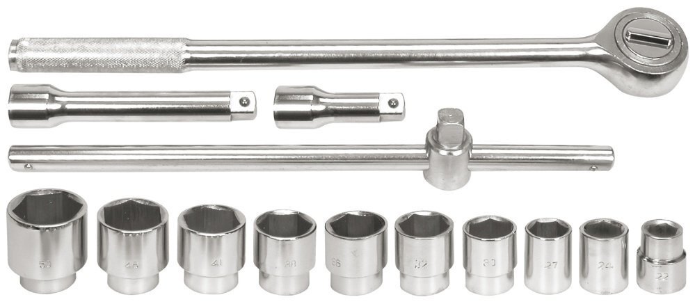 Galviņu komplekts ar sprūdrata mehānismu 14 gab. 22-50mm 3/4 Vorel cena un informācija | Rokas instrumenti | 220.lv