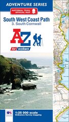 SW Coast Path South Cornwall Adventure Atlas 3rd Revised edition цена и информация | Путеводители, путешествия | 220.lv