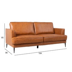 Dīvāns Leo 194x86xH85cm, gaiši brūns cena un informācija | Dīvāni | 220.lv