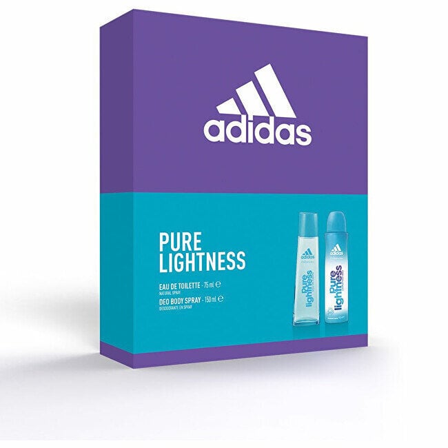 Komplekts Adidas Pure Lightness sievietēm: tualetes ūdens EDT, 75 ml + dezodorants, 150 ml cena un informācija | Sieviešu smaržas | 220.lv