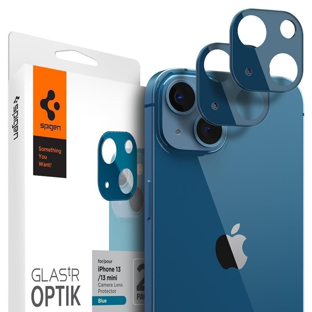 Spigen Optik Lens Protector, iPhone 13 mini / 13 Blue cena un informācija | Ekrāna aizsargstikli | 220.lv