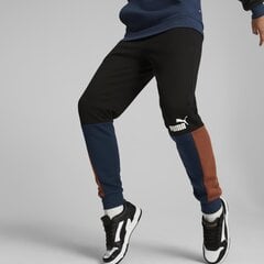 Мужские спортивные штаны Puma Ess+ Block Sweatpants 849037 71, черные/оранжевые/синие цена и информация | Мужская спортивная одежда | 220.lv