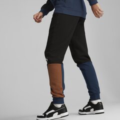 Мужские спортивные штаны Puma Ess+ Block Sweatpants 849037 71, черные/оранжевые/синие цена и информация | Мужская спортивная одежда | 220.lv