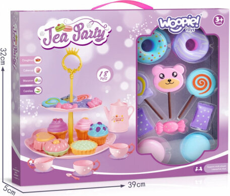 Woopie Konditorejas izstrādājumi Tējas komplekts ar kūciņām 14 gab. cena un informācija | Rotaļlietas meitenēm | 220.lv