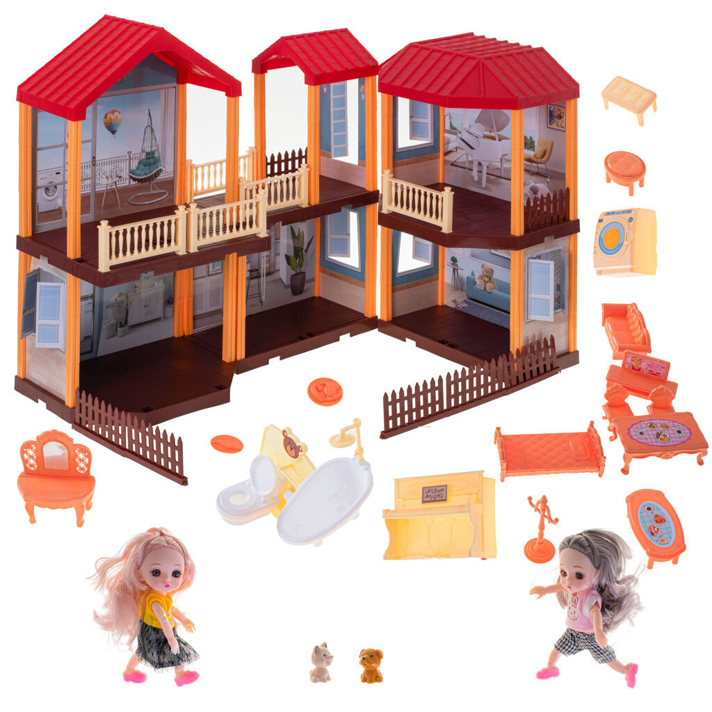 Leļļu mājas villas sarkanais jumta apgaismojums cena un informācija | Rotaļlietas meitenēm | 220.lv