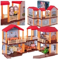 Кукольный домик с подсветкой, мебелью и куклами цена и информация | Игрушки для девочек | 220.lv