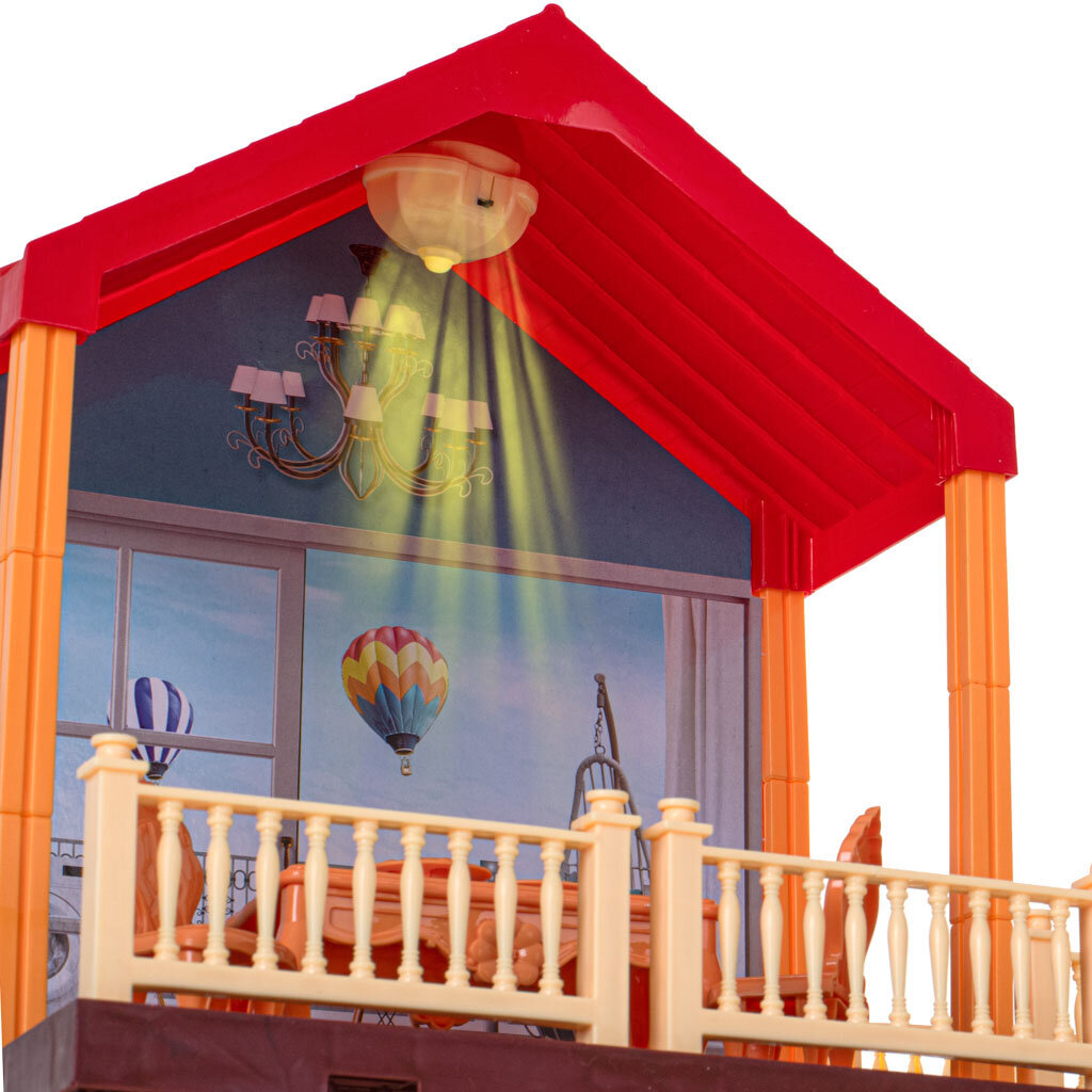 Leļļu mājas villas sarkanais jumta apgaismojums cena un informācija | Rotaļlietas meitenēm | 220.lv