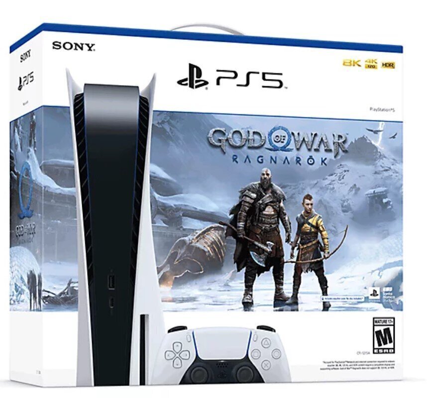 Sony Playstation 5 Blu-ray Edition + God of War: Ragnarök цена и информация | Spēļu konsoles | 220.lv