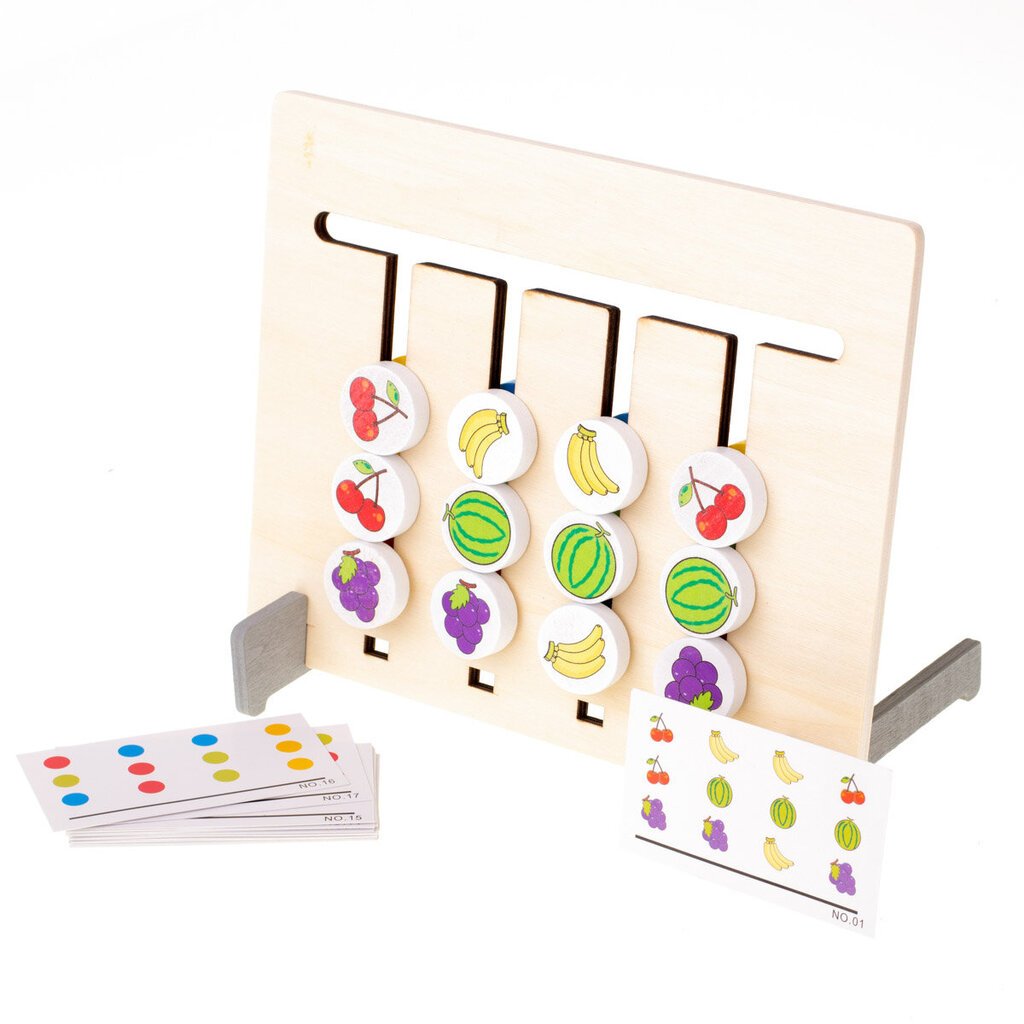 Montessori augļu krāsu saskaņošanas koka mācību rotaļlieta cena un informācija | Attīstošās rotaļlietas | 220.lv