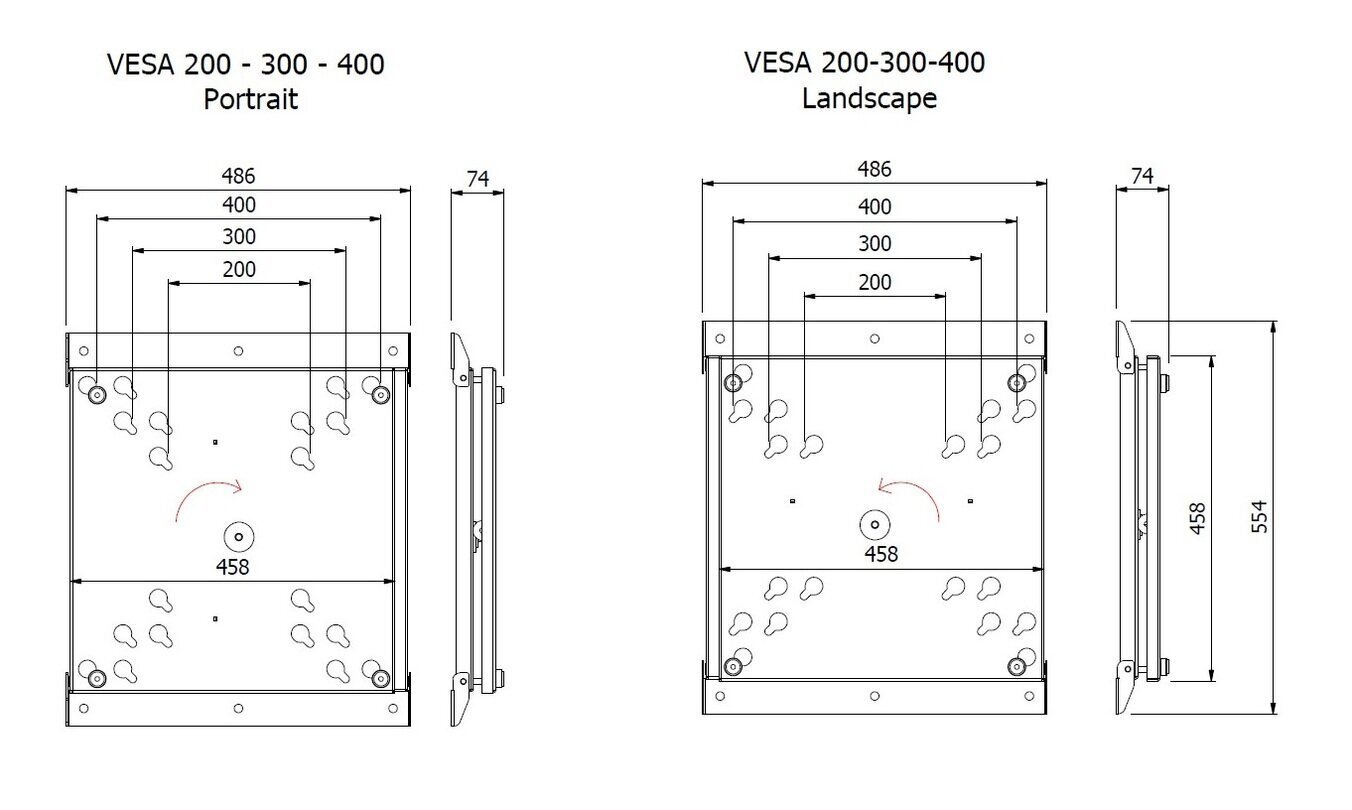 Multibrackets Wallmount Flip 50-95” cena un informācija | TV kronšteini | 220.lv