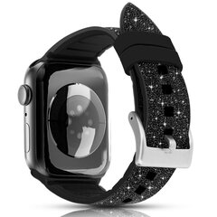 Ремешок из хрустальной ткани Kingxbar, для Apple Браслет для часов 6/5/4/3/2 (44 мм / 42 мм), черный цена и информация | Аксессуары для смарт-часов и браслетов | 220.lv