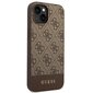 Guess GUHCP14SG4GLBR iPhone 14 6.1 "brown / brown hard 4G Stripe Collection cena un informācija | Telefonu vāciņi, maciņi | 220.lv