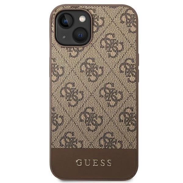 Guess GUHCP14SG4GLBR iPhone 14 6.1 "brown / brown hard 4G Stripe Collection cena un informācija | Telefonu vāciņi, maciņi | 220.lv