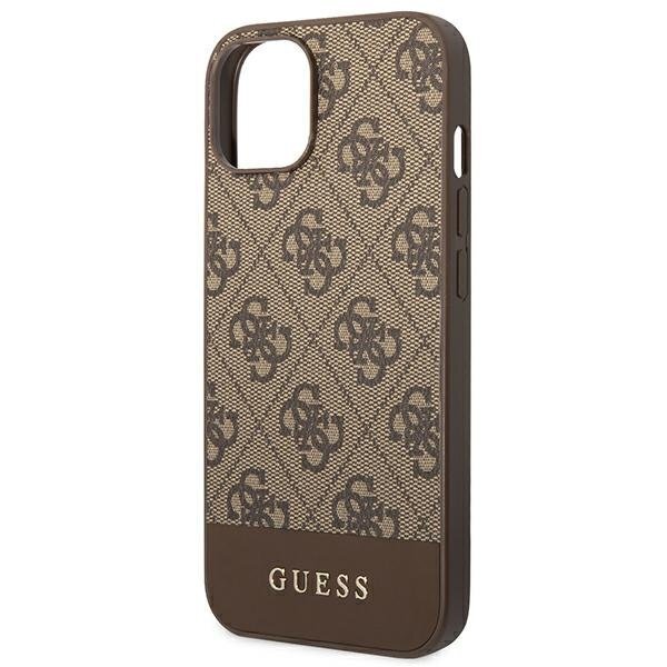 Guess GUHCP14SG4GLBR iPhone 14 6.1 "brown / brown hard 4G Stripe Collection cena un informācija | Telefonu vāciņi, maciņi | 220.lv