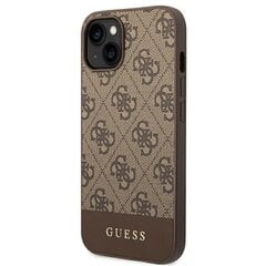 Guess GUHCP14SG4GLBR iPhone 14 6.1 "brown / brown hard 4G Stripe Collection cena un informācija | Telefonu vāciņi, maciņi | 220.lv