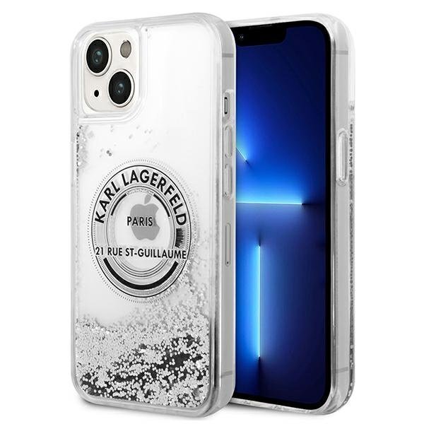 Karl Lagerfeld KLHCP14SLCRSGRS priekš iPhone 14, sudraba cena un informācija | Telefonu vāciņi, maciņi | 220.lv