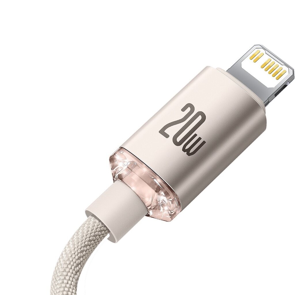 Baseus Crystal Shine Series USB Type C - Lightning Fast Charging Power Delivery 20W 2m (CAJY001404) cena un informācija | Savienotājkabeļi | 220.lv
