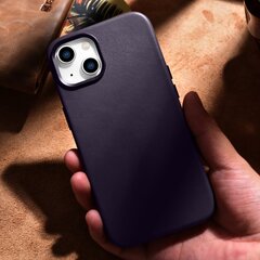 Кожаный чехол iCarer для iPhone 14, темно-фиолетовый (WMI14220705-DP) (совместим с MagSafe) цена и информация | Чехлы для телефонов | 220.lv
