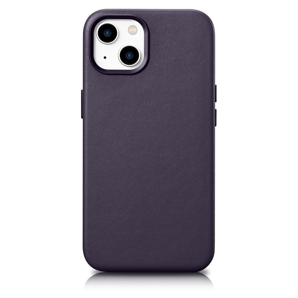 iCarer Leather iPhone 14 Dark Purple (WMI14220705-DP) (MagSafe Compatible) cena un informācija | Telefonu vāciņi, maciņi | 220.lv