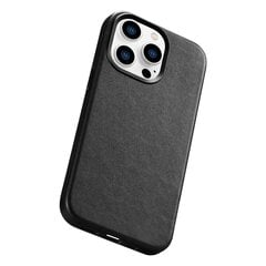 iCarer Leather iPhone 14 Pro Max Black (WMI14220708-BK) (MagSafe Compatible) cena un informācija | Telefonu vāciņi, maciņi | 220.lv