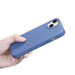 Кожаный чехол iCarer Litchi для iPhone 14 с магнитным MagSafe, светло-синий (WMI14220709-LB) цена и информация | Чехлы для телефонов | 220.lv