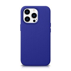 iCarer Litchi Leather iPhone 14 Pro Max Magnetic with MagSafe Dark Blue (WMI14220712-DB) цена и информация | Чехлы для телефонов | 220.lv