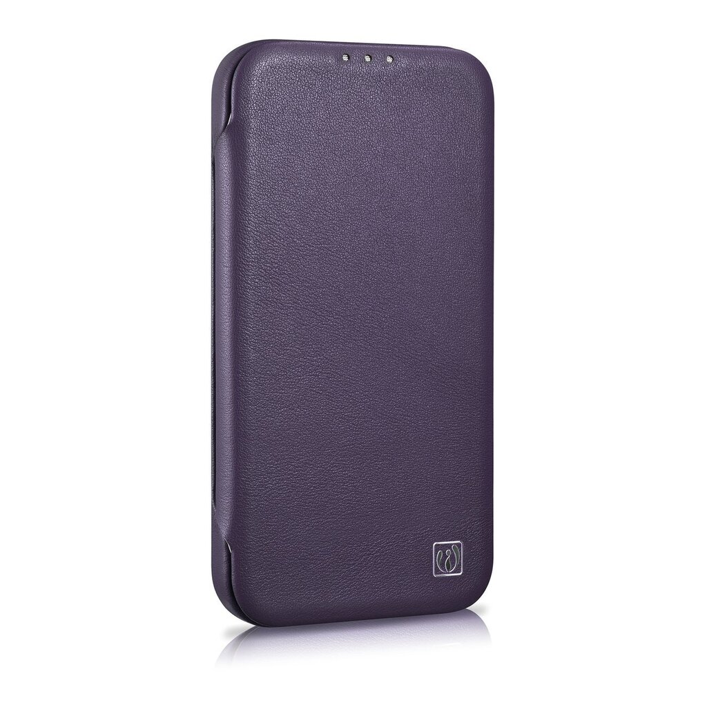 iCarer Leather iPhone 14 Flip Magnetic MagSafe Leather Dark Purple (WMI14220713-DP) cena un informācija | Telefonu vāciņi, maciņi | 220.lv