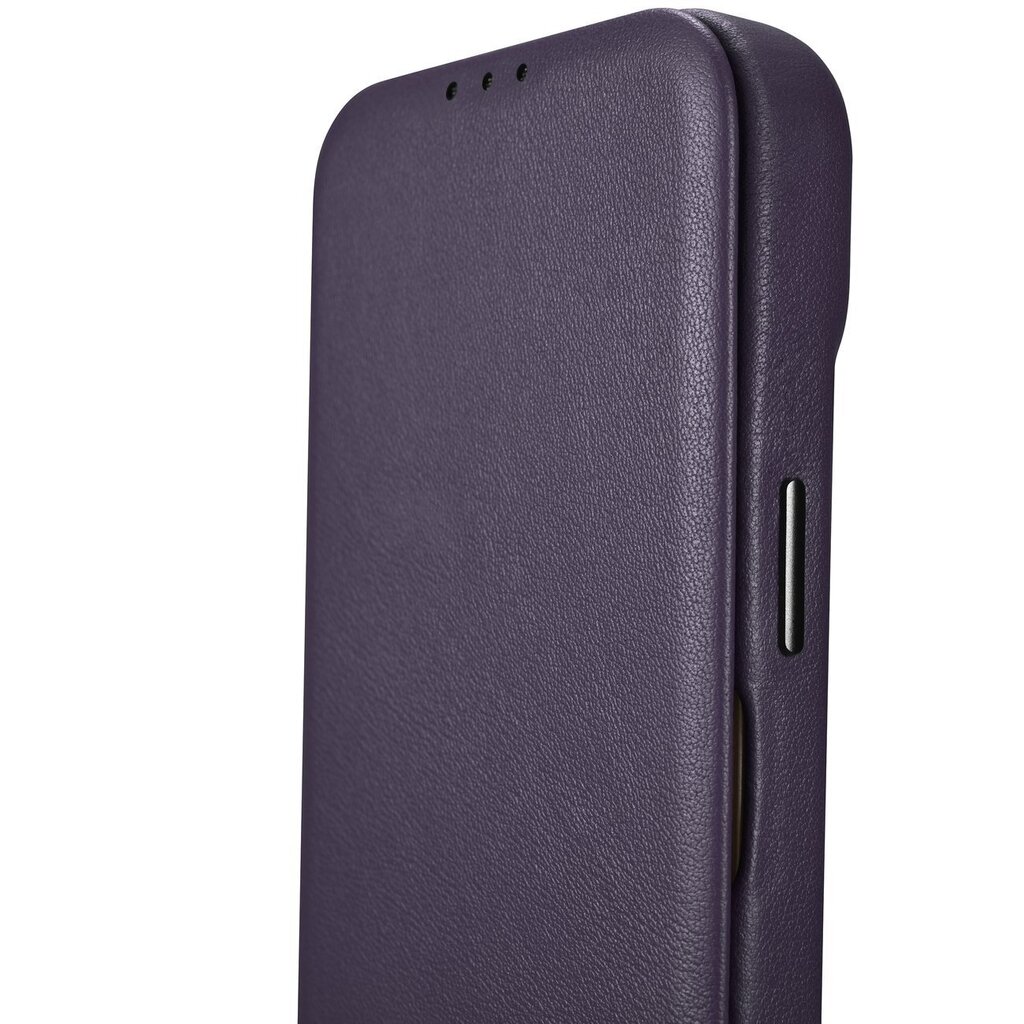 iCarer Leather iPhone 14 Flip Magnetic MagSafe Leather Dark Purple (WMI14220713-DP) cena un informācija | Telefonu vāciņi, maciņi | 220.lv