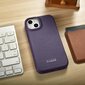 iCarer Leather iPhone 14 Flip Magnetic MagSafe Leather Dark Purple (WMI14220713-DP) cena un informācija | Telefonu vāciņi, maciņi | 220.lv