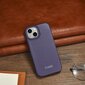 iCarer Leather iPhone 14 Flip Magnetic MagSafe Leather Dark Purple (WMI14220713-DP) cena un informācija | Telefonu vāciņi, maciņi | 220.lv