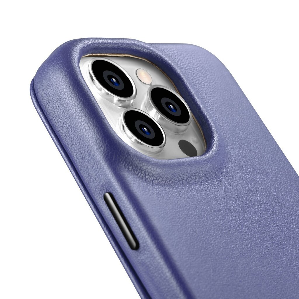 iCarer Leather iPhone 14 Pro Flip Magnetic MagSafe Light Purple (WMI14220714-LP) cena un informācija | Telefonu vāciņi, maciņi | 220.lv