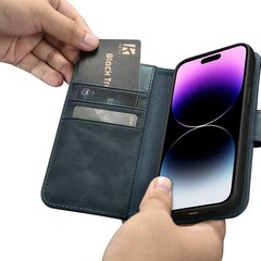 iCarer 2в1 для iPhone14 Pro Max Кожаный чехол-книжка с защитой от RFID, синий (WMI14220724-BU) цена и информация | Чехлы для телефонов | 220.lv
