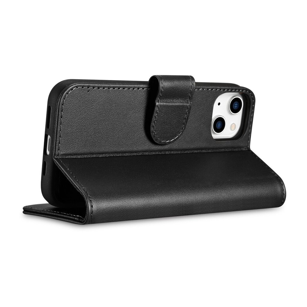 iCarer 2in1 iPhone 14 Plus Leather Flip Anti-RFID Black (WMI14220727-BK) cena un informācija | Telefonu vāciņi, maciņi | 220.lv