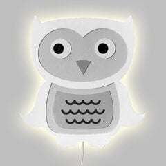Деревянный детский светильник Сова-серый цена и информация | Настенные светильники | 220.lv