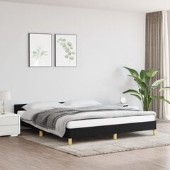 vidaXL gultas rāmis ar galvgali, melns, 180x200 cm, audums cena un informācija | Gultas | 220.lv