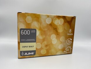 600 LED Outdoor Garland, silti balts cena un informācija | Ziemassvētku lampiņas, LED virtenes | 220.lv