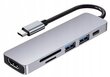 Adapteris 6in1 HUB USB-C HDMI 4K SD Macbook Pro / Air cena un informācija | Adapteri un USB centrmezgli | 220.lv