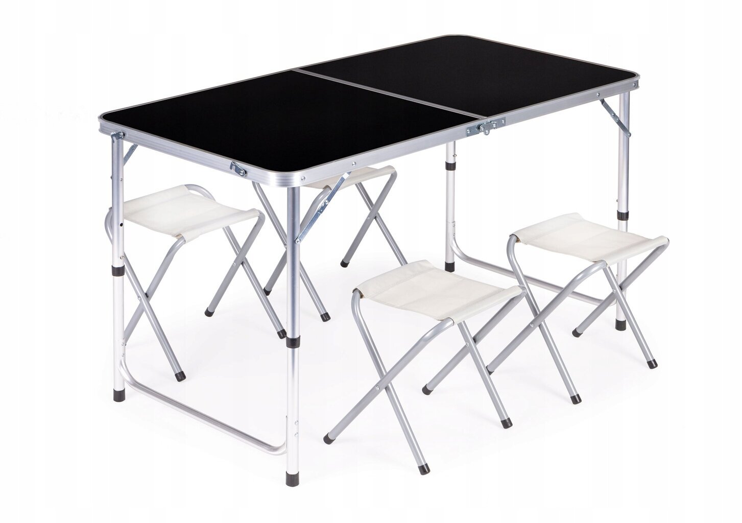 Modernhome Tūristu galds, saliekamais galds, komplekts no 4 krēsliem Melns cena un informācija | Dārza mēbeļu komplekti | 220.lv