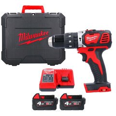 Triecienurbis/grieznis Milwaukee M18 BPD-402C; 18 V; 2x4,0 Ah; akumulators цена и информация | Шуруповерты, дрели | 220.lv