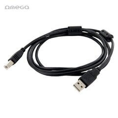 Omega Kabelis USB A/USB B, 1.5m, Melns цена и информация | Кабели и провода | 220.lv