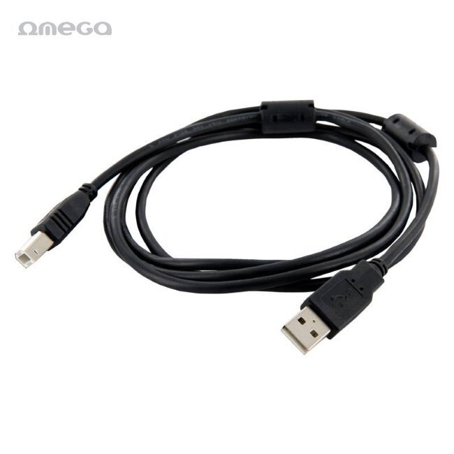 Omega Kabelis USB A/USB B, 1.5m, Melns цена и информация | Kabeļi un vadi | 220.lv