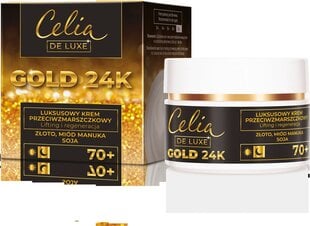 Крем от морщин Celia De Luxe Gold 24K 70+, 50 мл цена и информация | Наносите на чистую кожу лица. Подержите около 10-15 минут и смойте водой. | 220.lv