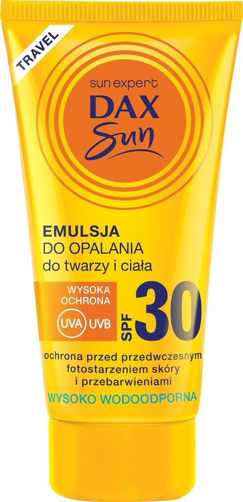 Sauļošanās krēms sejai un ķermenim Dax Sun SPF 30 travel, 50ml cena un informācija | Sauļošanās krēmi | 220.lv