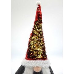 Dekorācija Rūķis ar spīdīgu cepuri 35 cm cena un informācija | Ziemassvētku dekorācijas | 220.lv
