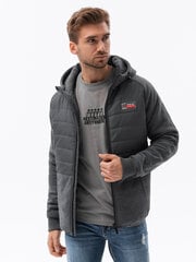 Pelēka vīriešu jaka ar kapuci Okar C601-49649-XXL cena un informācija | Vīriešu virsjakas | 220.lv