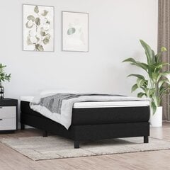 vidaXL atsperu gultas rāmis, melns audums, 100x200 cm cena un informācija | Gultas | 220.lv
